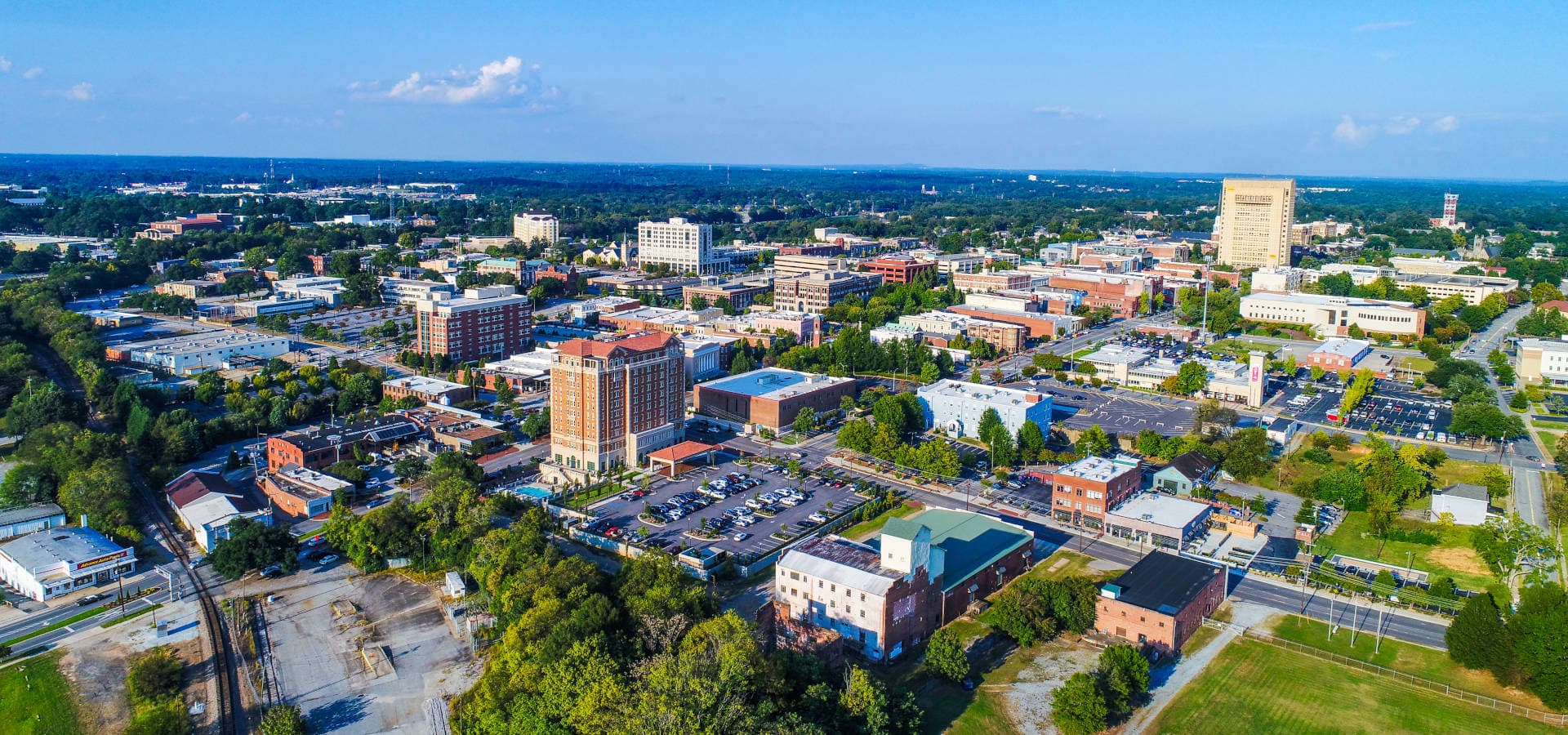 Downtown Spartanburg, SC, from the air